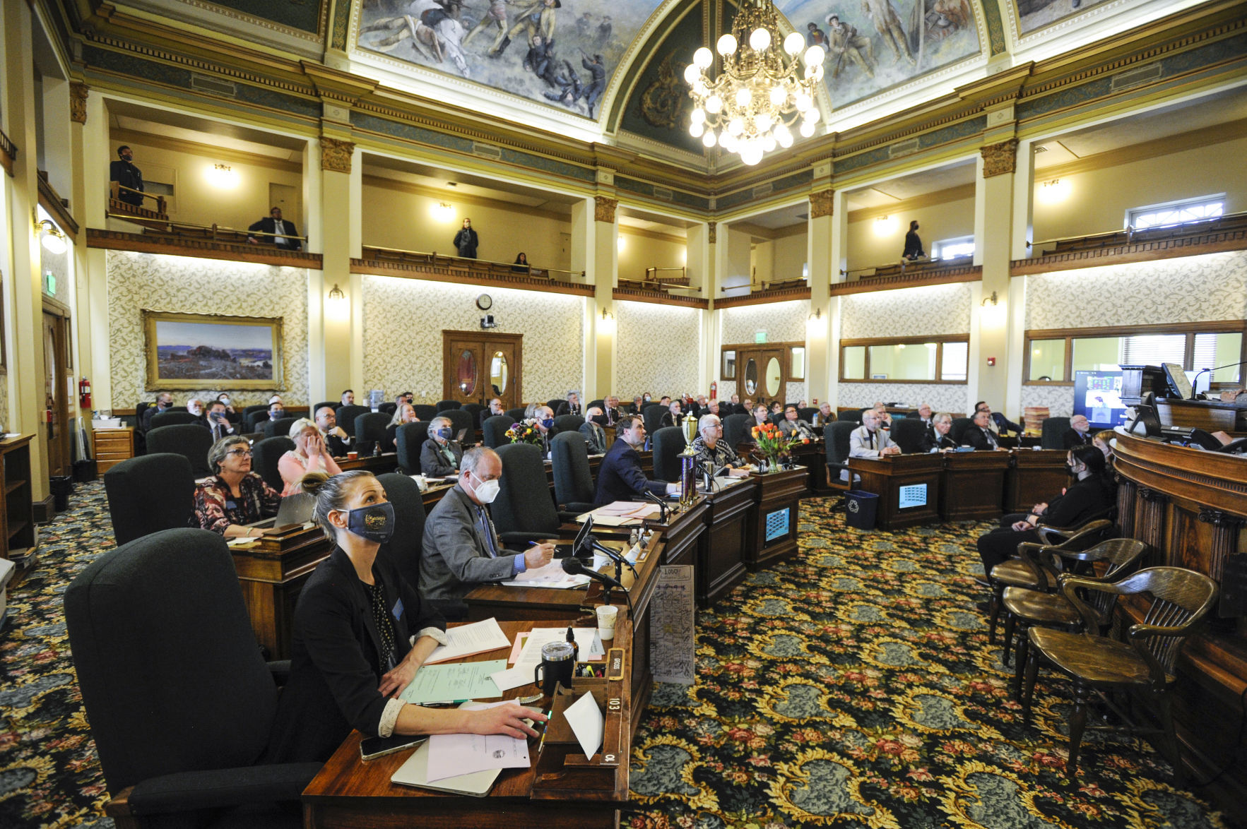 The Senate votes on legislation on Thursday, April 29, 2021 in the State Capitol.